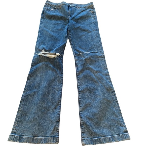 Express NWOT High Waisted Ripped Knee Bootcut Jeans - Picture 1 of 7